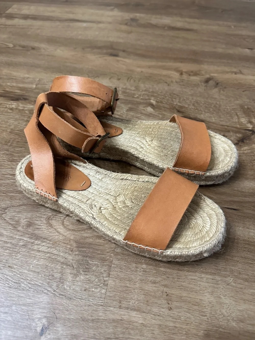 Soludos Cadiz Brown Leather Espadrilles Sandals 7.5